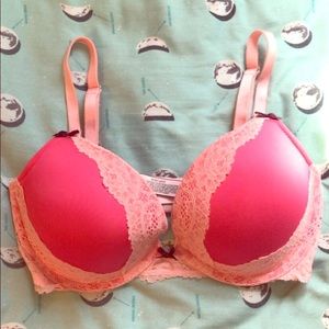 Victoria's Secret angels pink lace push up bra